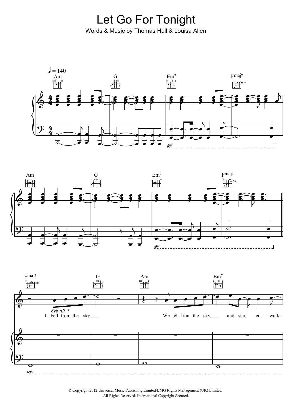 Download Foxes Let Go For Tonight Sheet Music