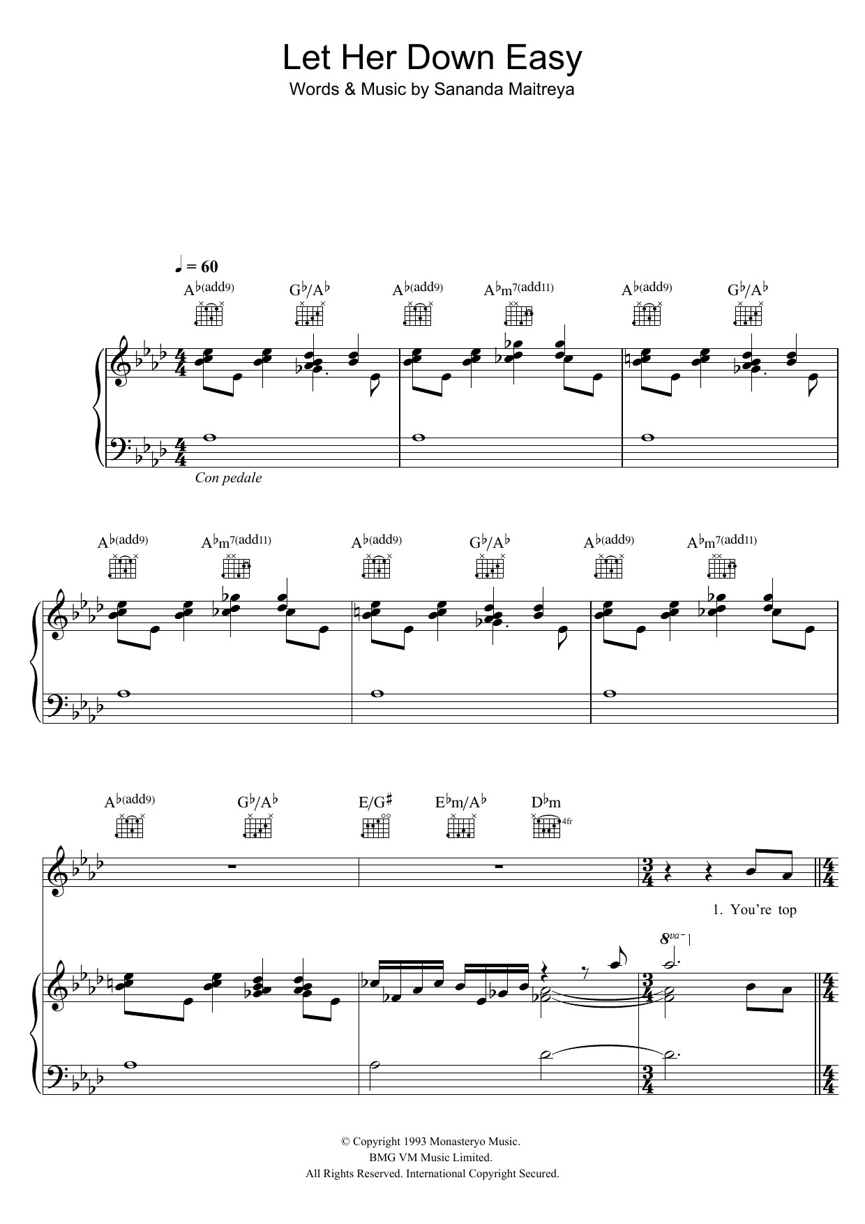 Download George Michael Let Her Down Easy Sheet Music