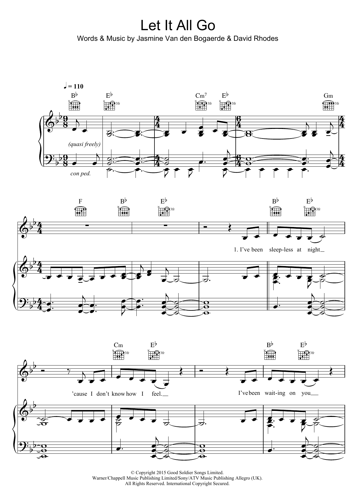 Download Birdy & RHODES Let It All Go Sheet Music