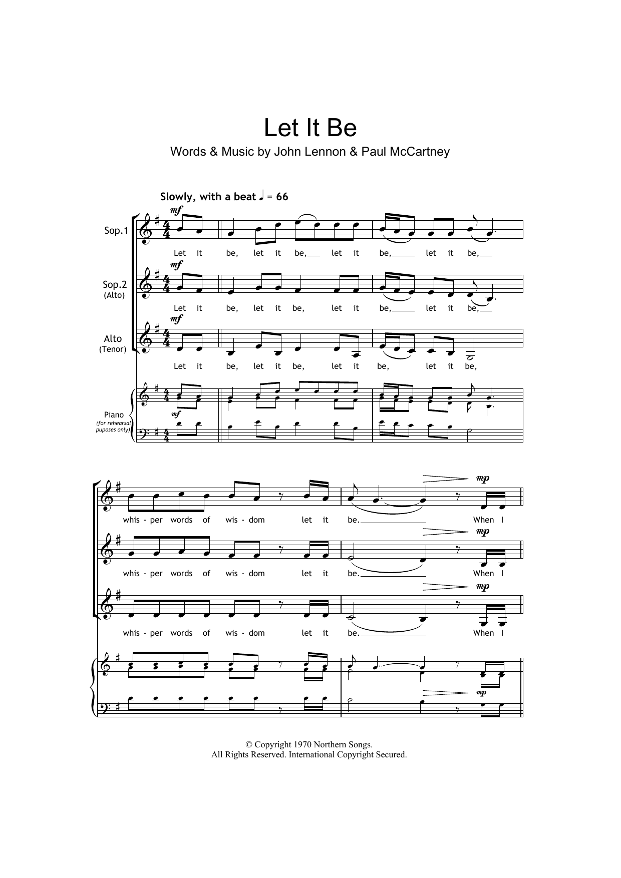 Download The Beatles Let It Be (arr. Barrie Carson Turner) Sheet Music