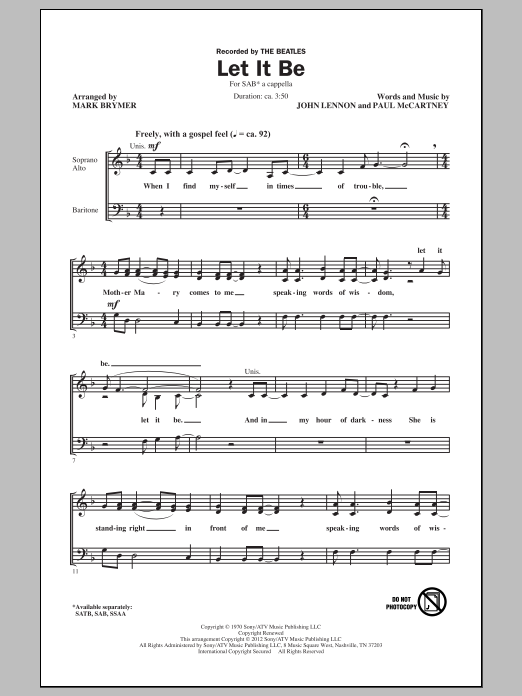 Download The Beatles Let It Be (arr. Mark Brymer) Sheet Music