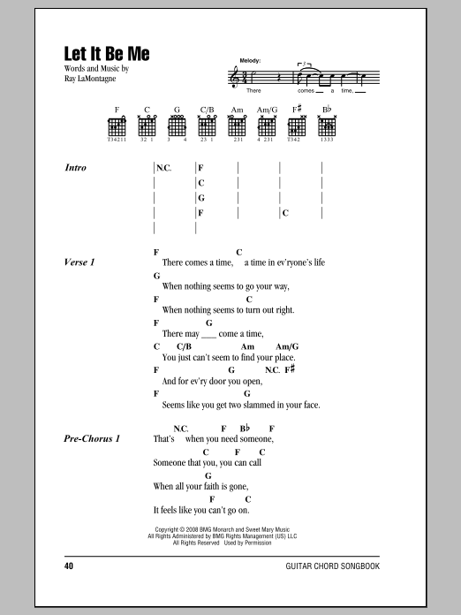 Download Ray LaMontagne Let It Be Me Sheet Music
