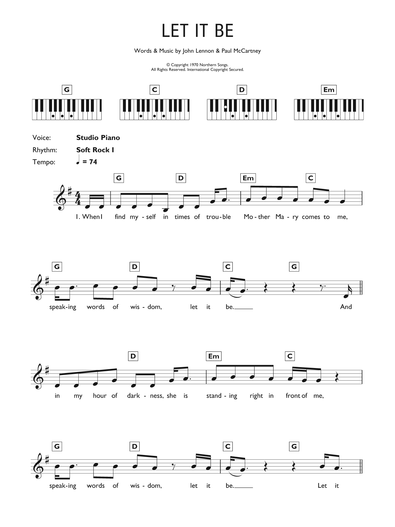 Download The Beatles Let It Be Sheet Music