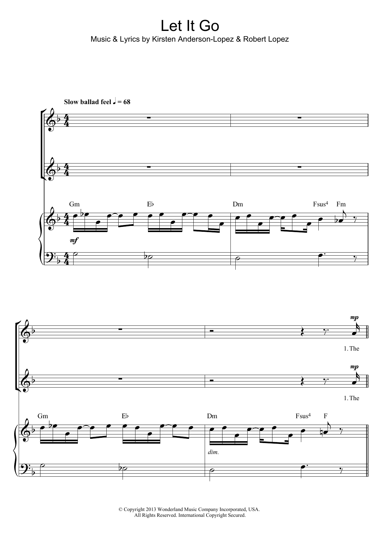 Download Idina Menzel Let It Go (from Frozen) (arr. Barrie Ca Sheet Music