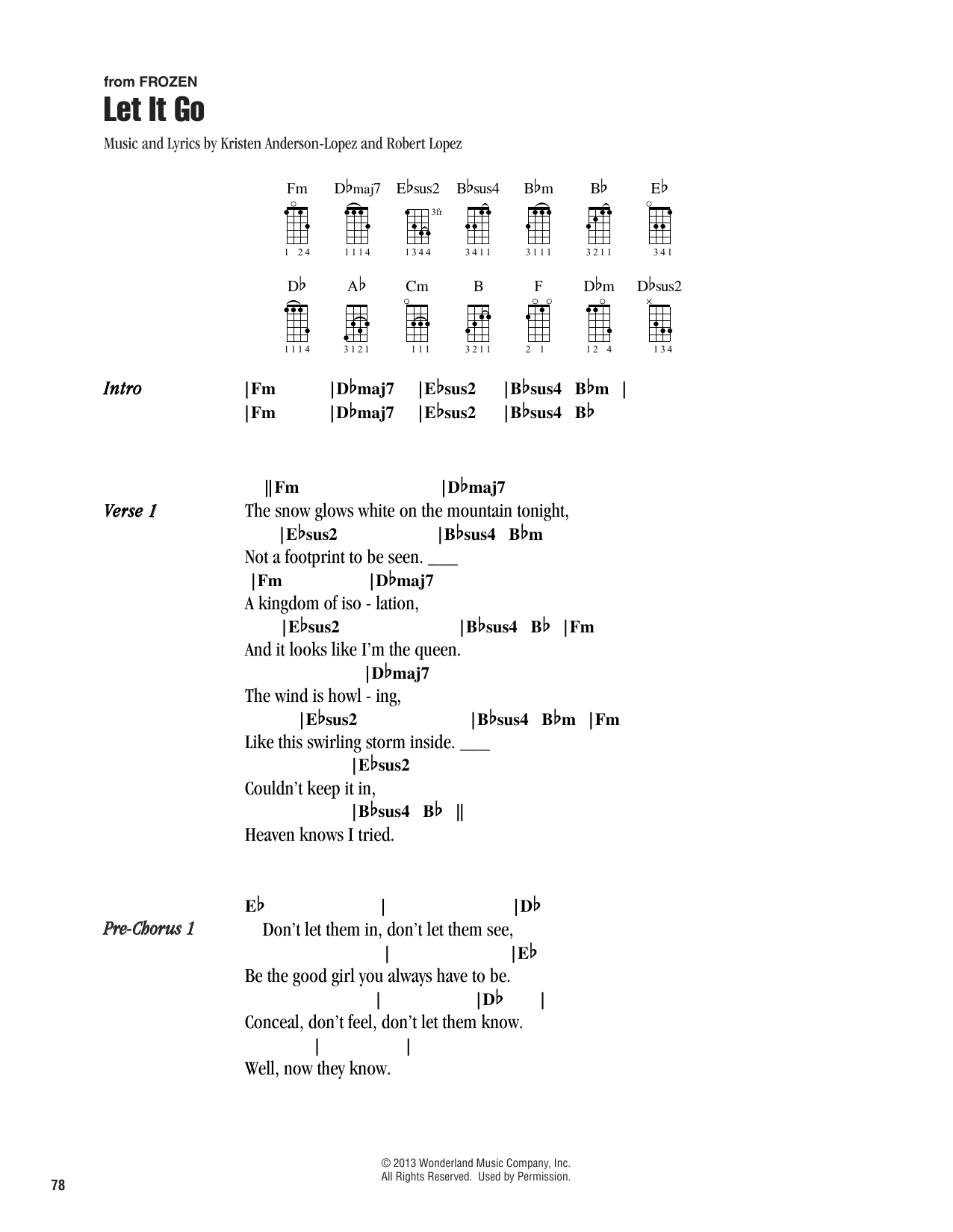 Idina Menzel Let It Go (from Frozen) sheet music notes printable PDF score