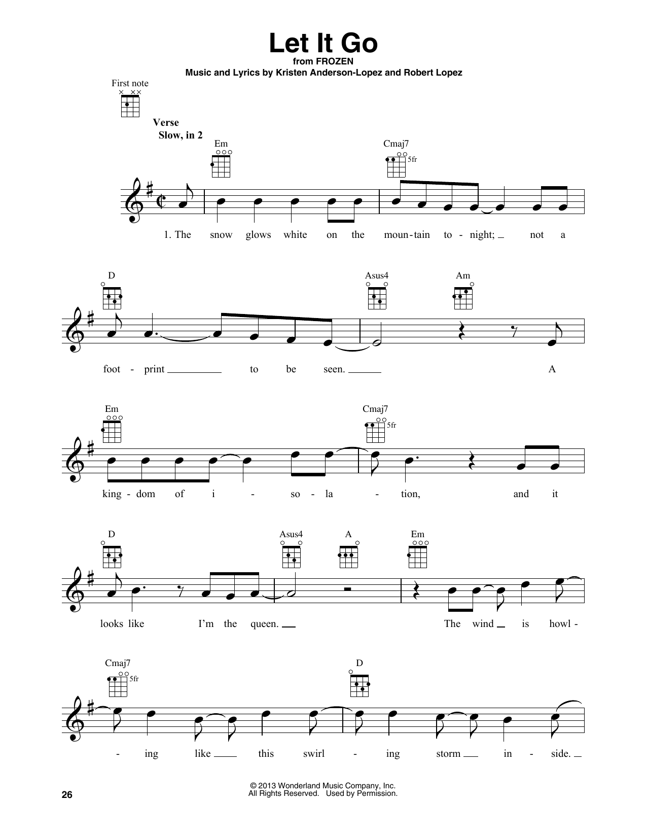 Download Idina Menzel Let It Go (from Disney's Frozen) Sheet Music