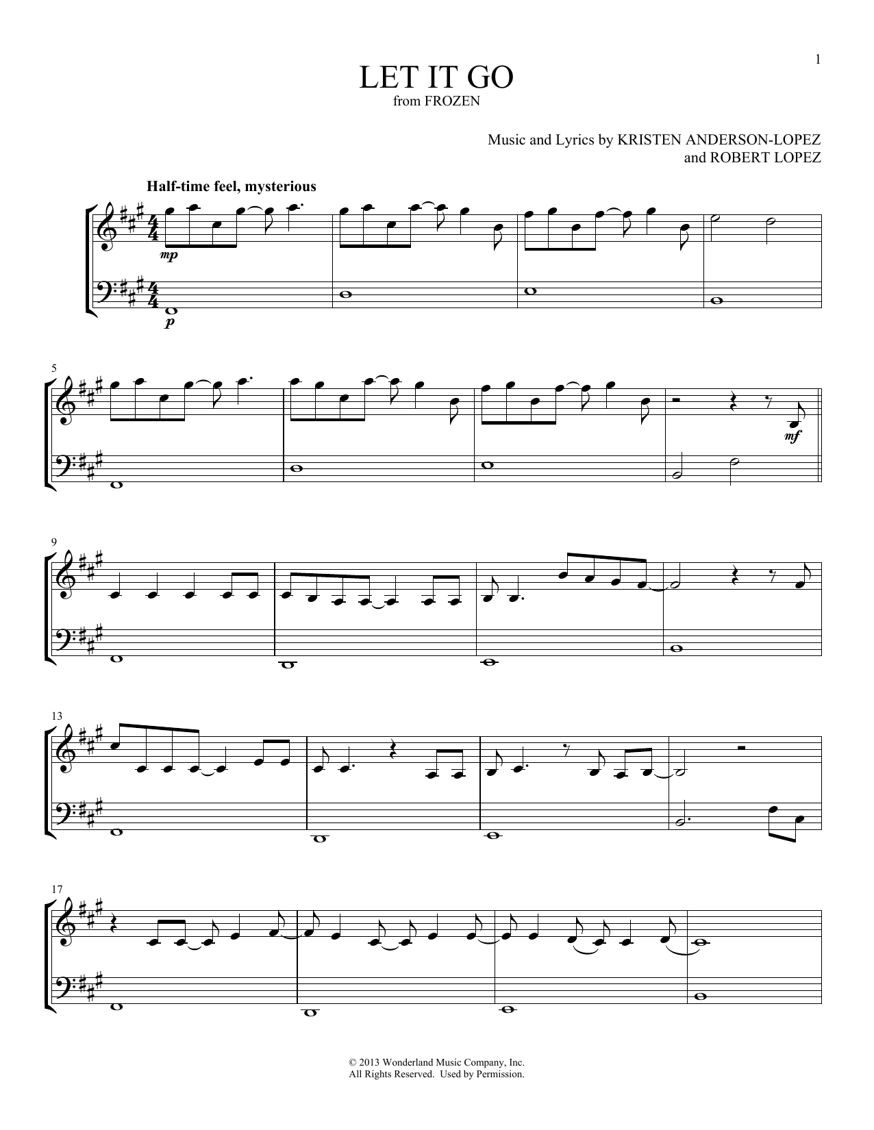 Download Idina Menzel Let It Go (from Frozen) Sheet Music