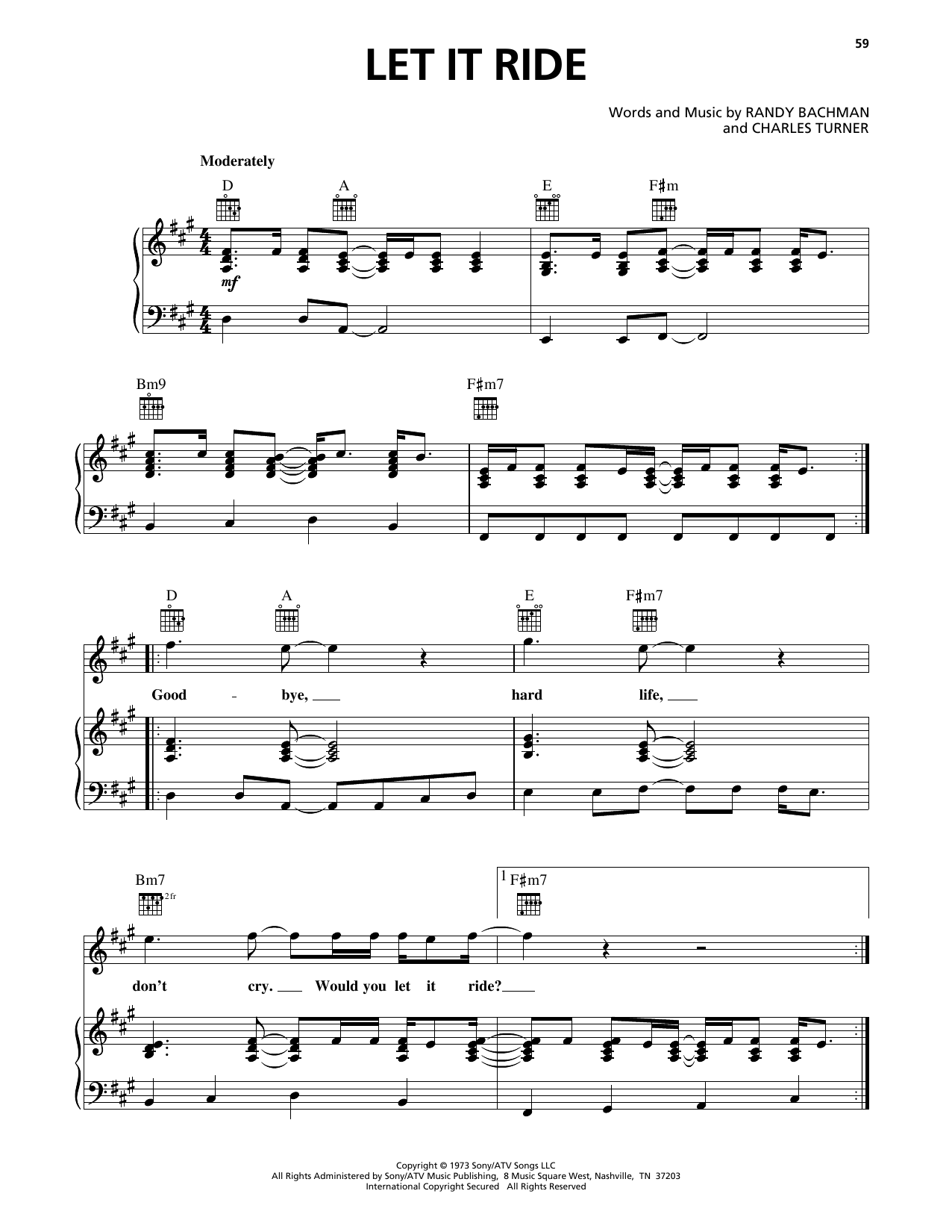 Download Bachman-Turner Overdrive Let It Ride Sheet Music