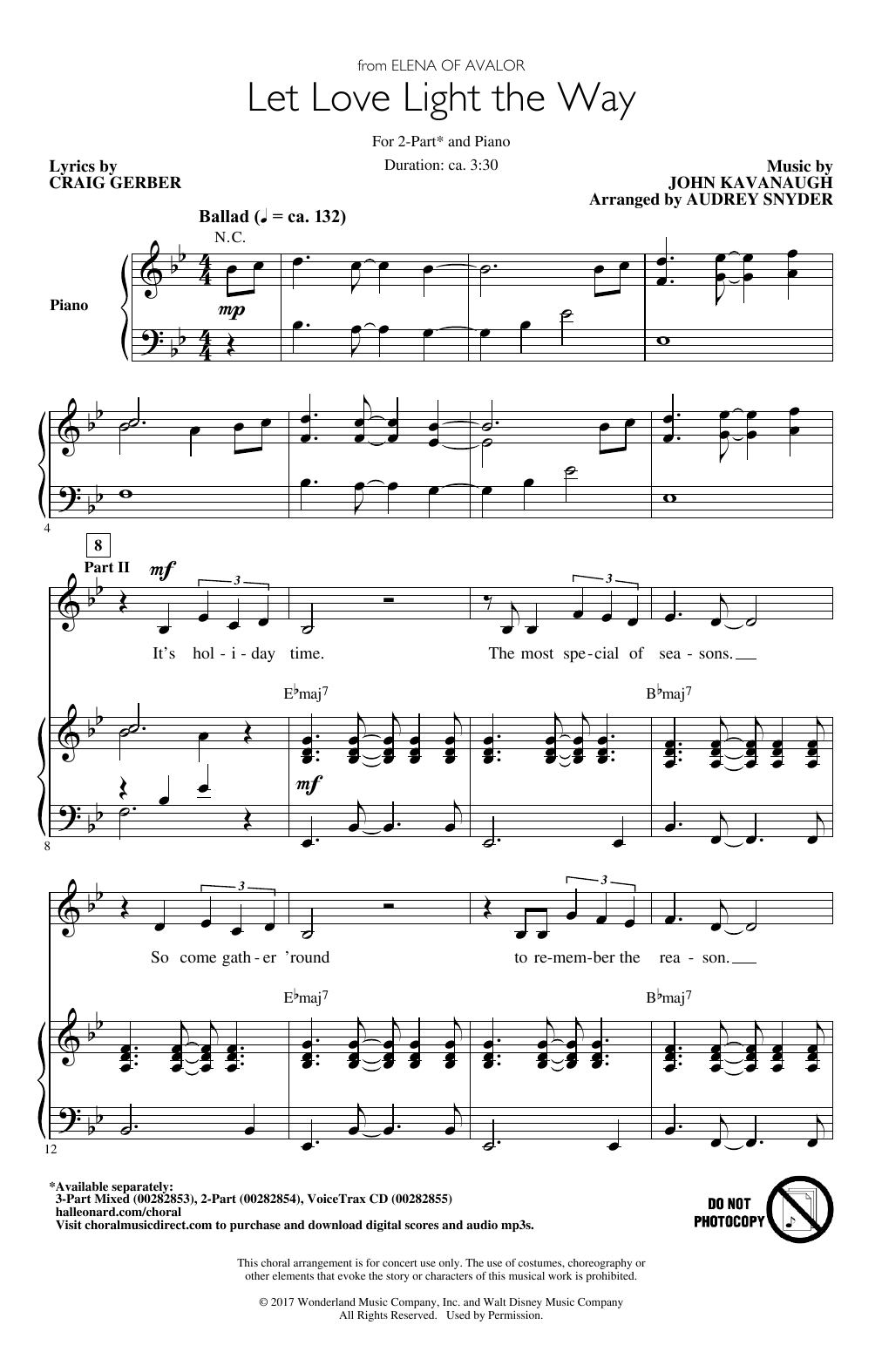 Download John Kavanaugh Let Love Light The Way (from Elena Of A Sheet Music