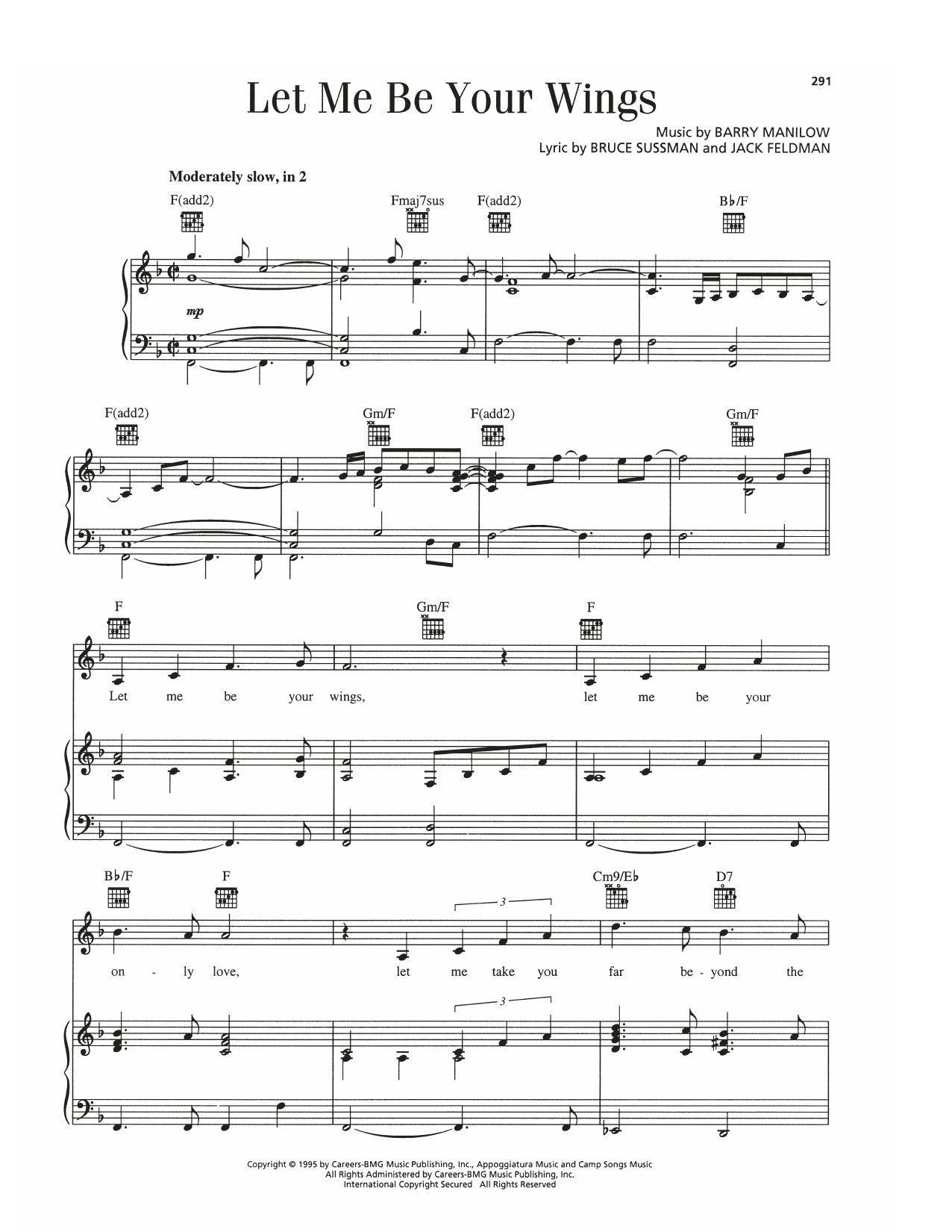 Download Barry Manilow Let Me Be Your Wings (from Thumbelina) Sheet Music