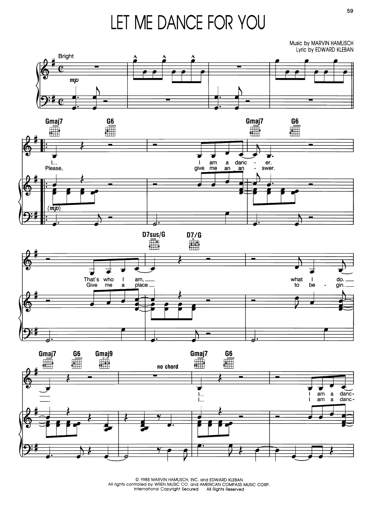 Download Marvin Hamlisch Let Me Dance For You (from A Chorus Lin Sheet Music