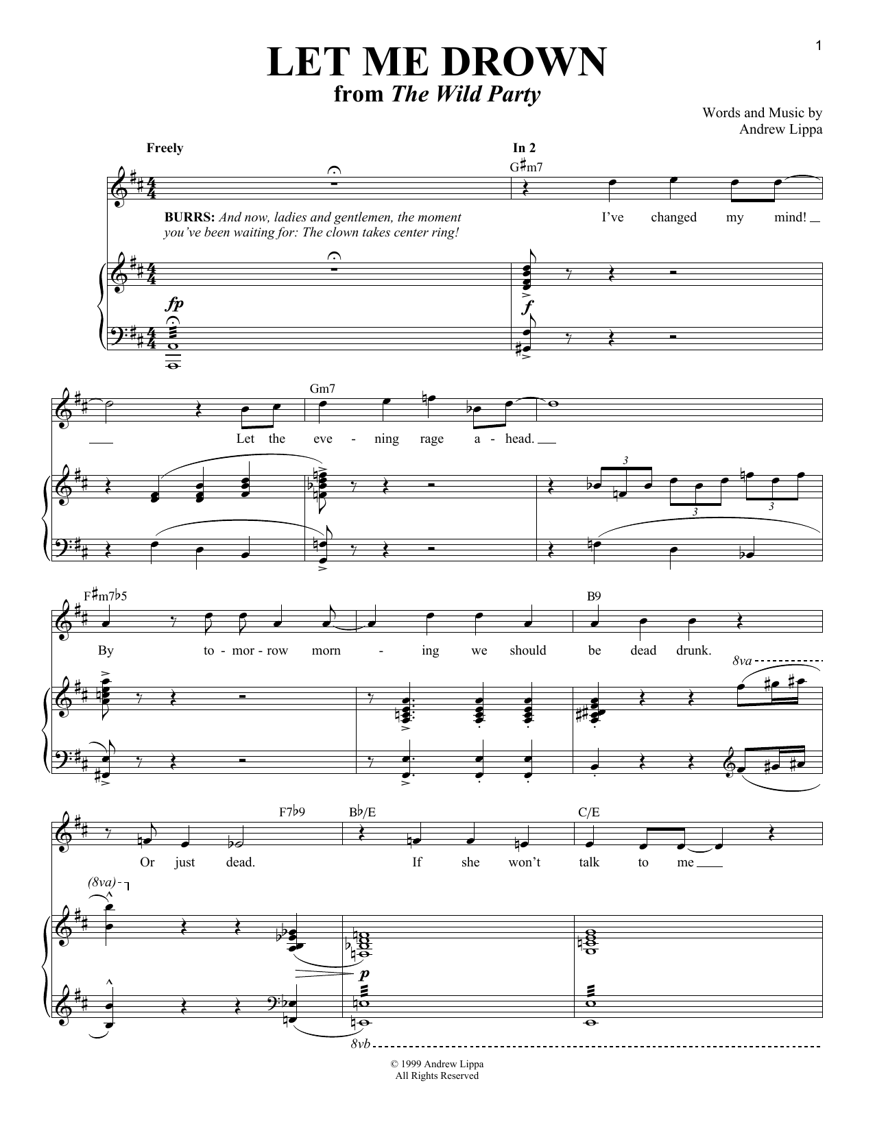 Download Andrew Lippa Let Me Drown Sheet Music