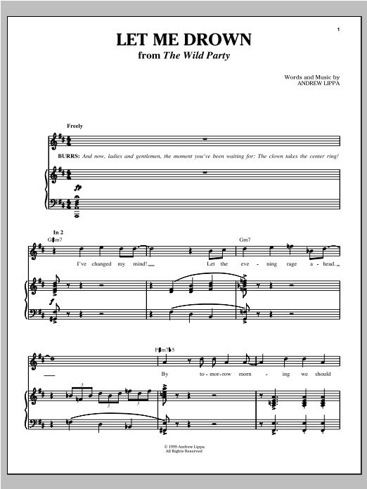 Download Andrew Lippa Let Me Drown Sheet Music