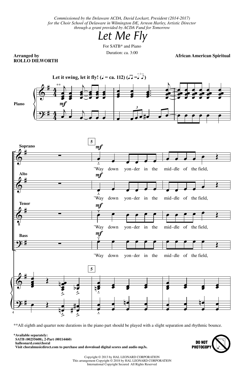 Download Rollo Dilworth Let Me Fly Sheet Music