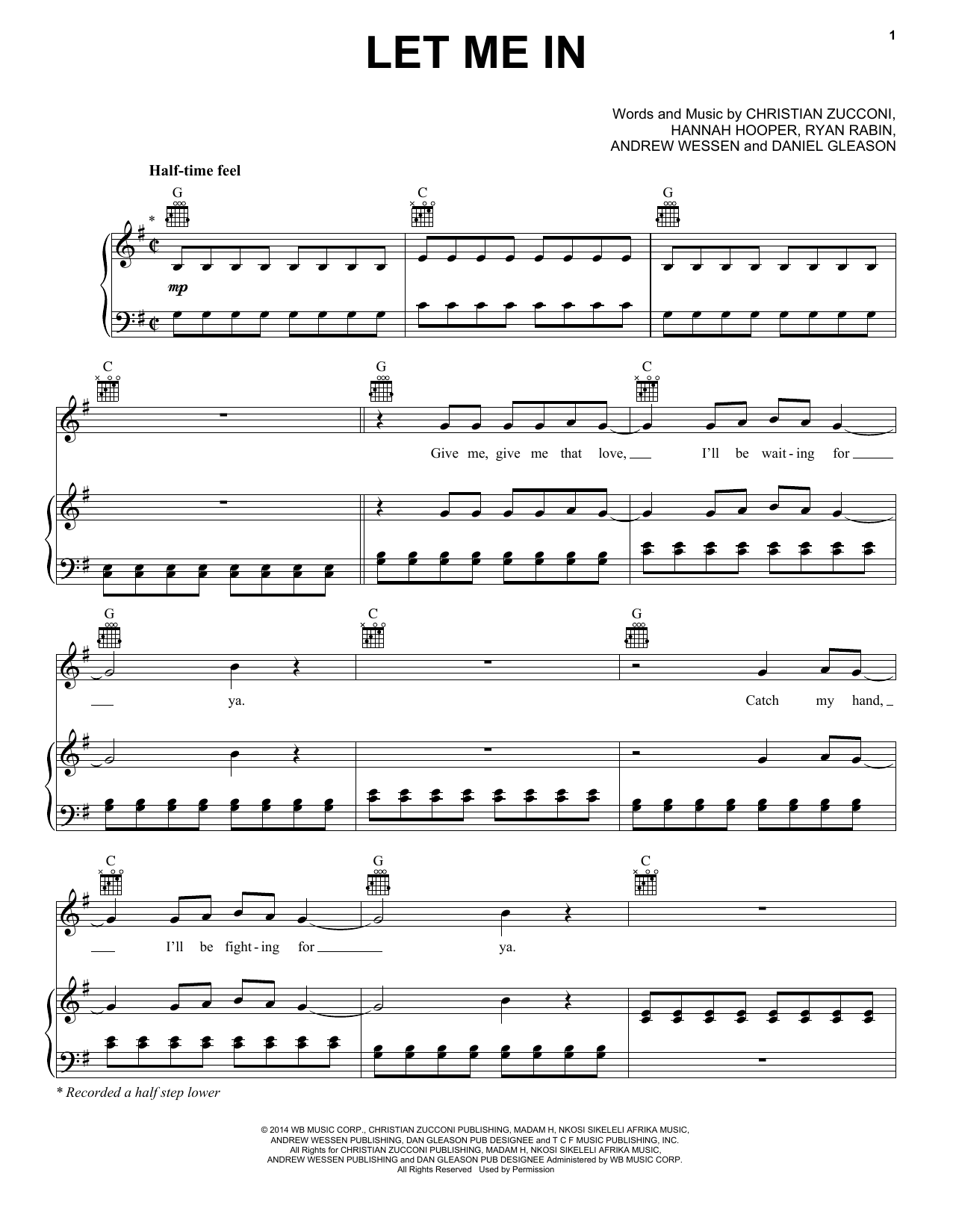 Download Grouplove Let Me In Sheet Music