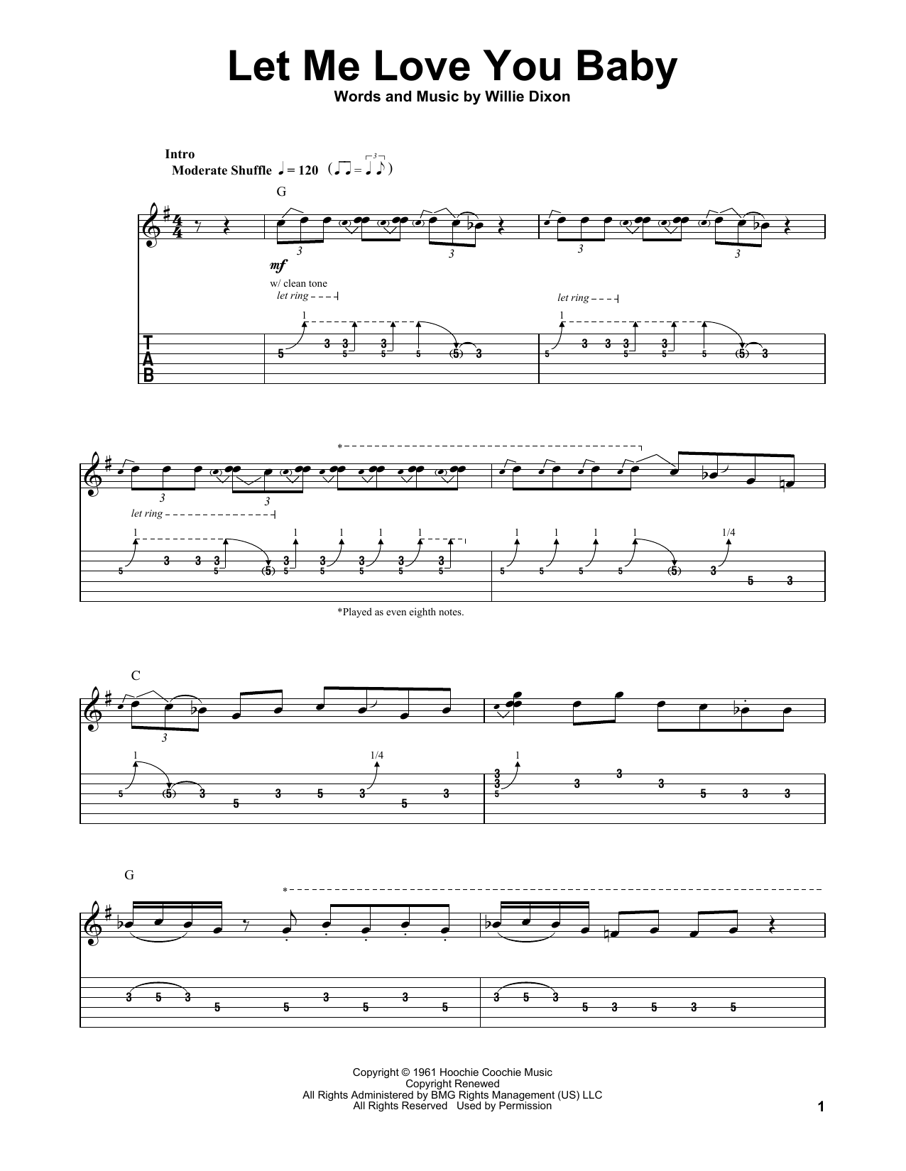 Download Buddy Guy Let Me Love You Baby Sheet Music