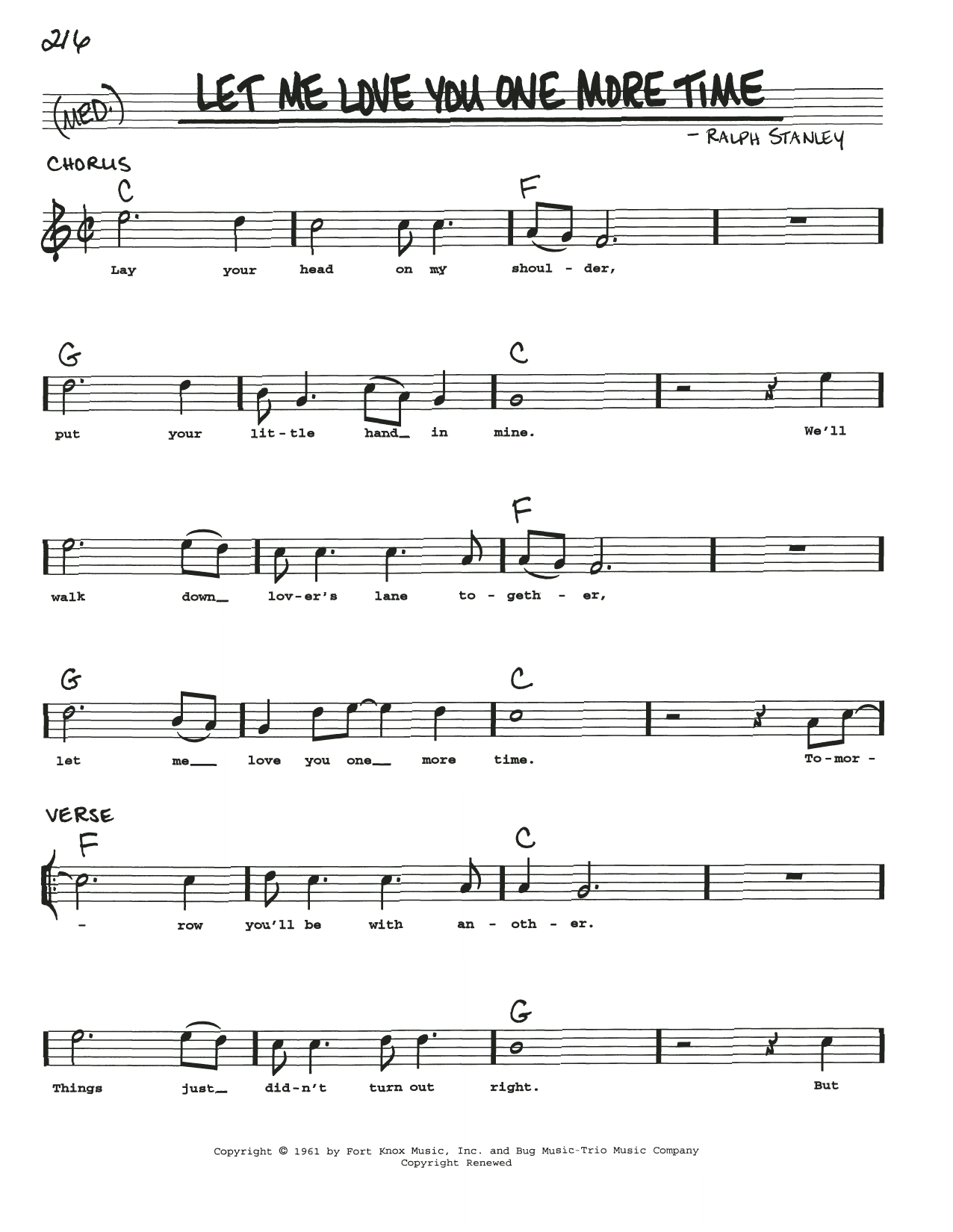 Download Ralph Stanley Let Me Love You One More Time Sheet Music