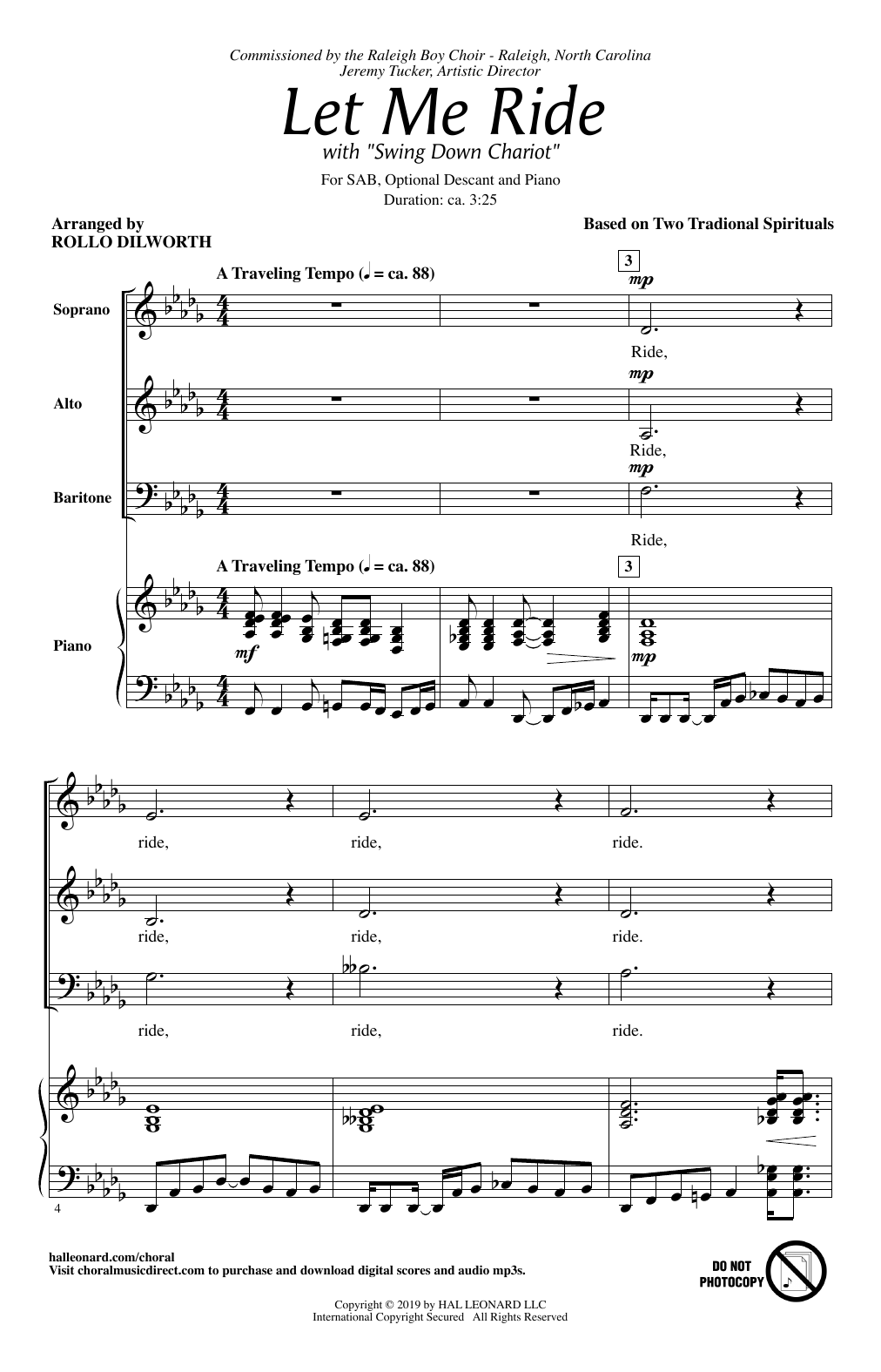 Download Traditional Spiritual Let Me Ride (arr. Rollo Dilworth) Sheet Music