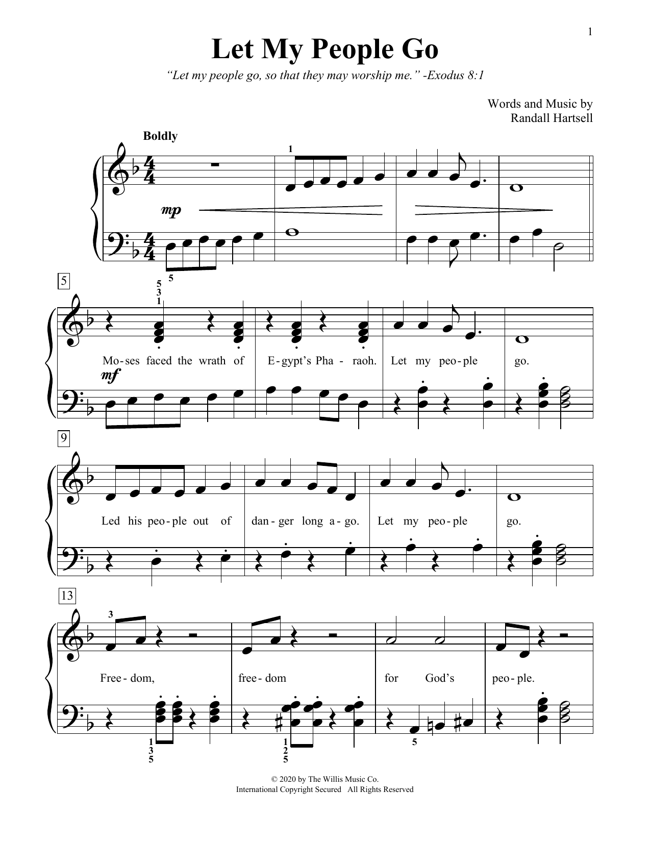 Download Randall Hartsell Let My People Go Sheet Music