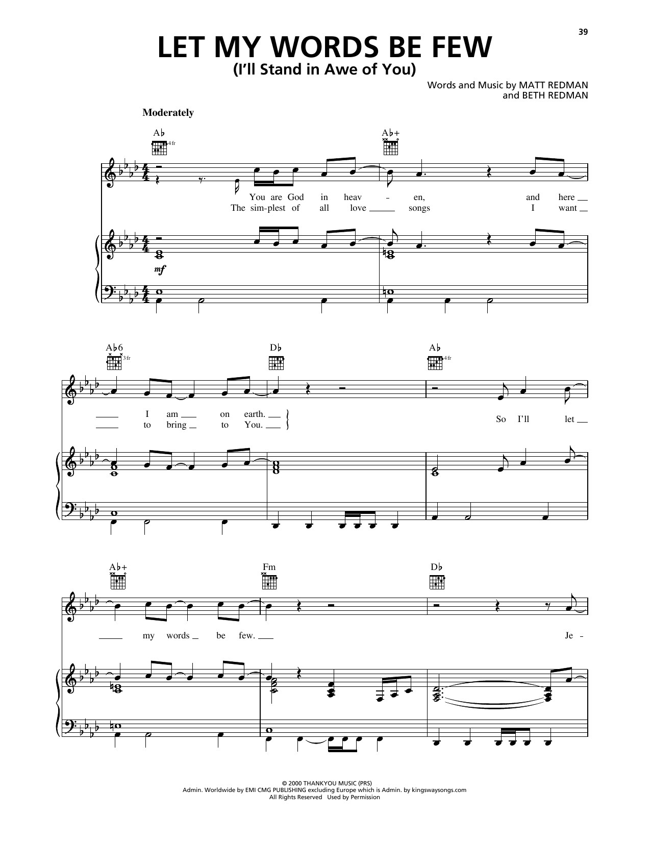 Download Phillips, Craig & Dean Let My Words Be Few (You Are God In Hea Sheet Music