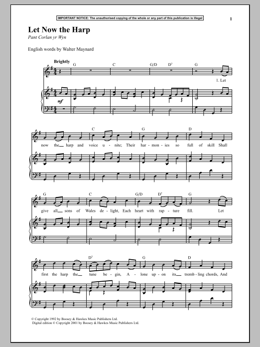 Download Anonymous Let Now The Harp Sheet Music