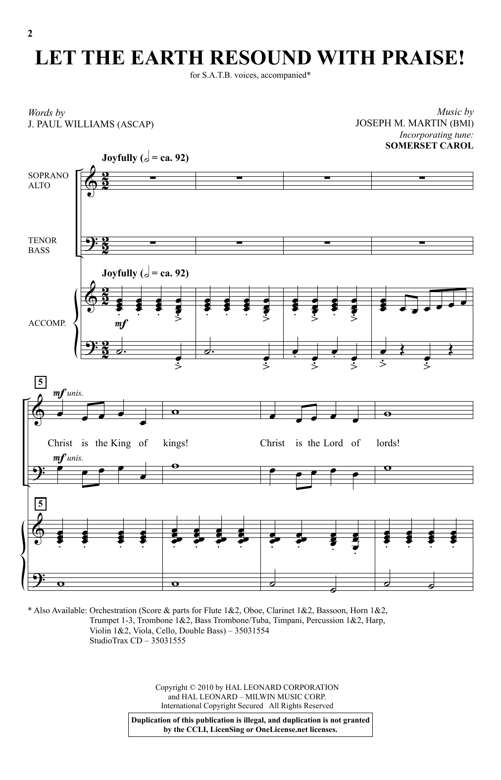 Download Joseph M. Martin Let The Earth Resound With Praise! Sheet Music