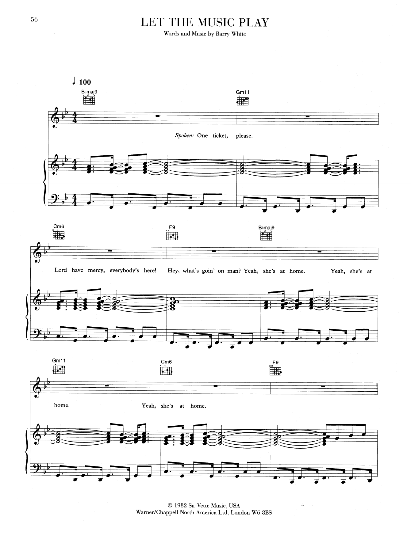 Download Barry White Let The Music Play Sheet Music