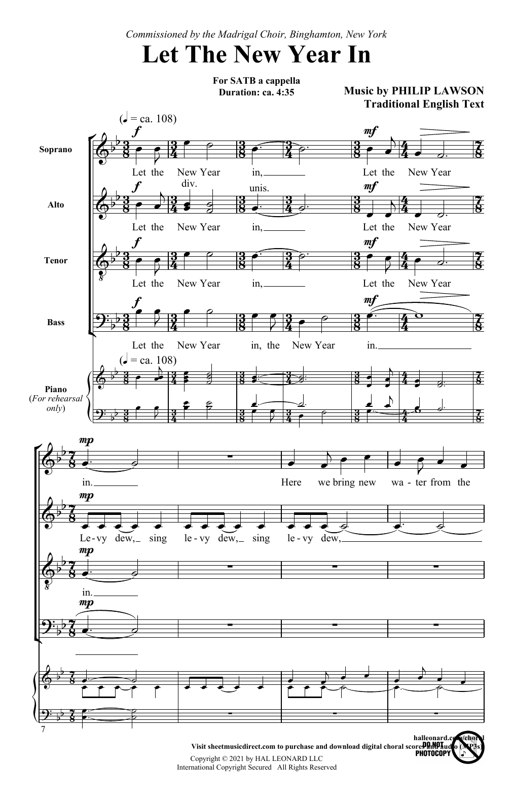 Download Philip Lawson Let The New Year In Sheet Music