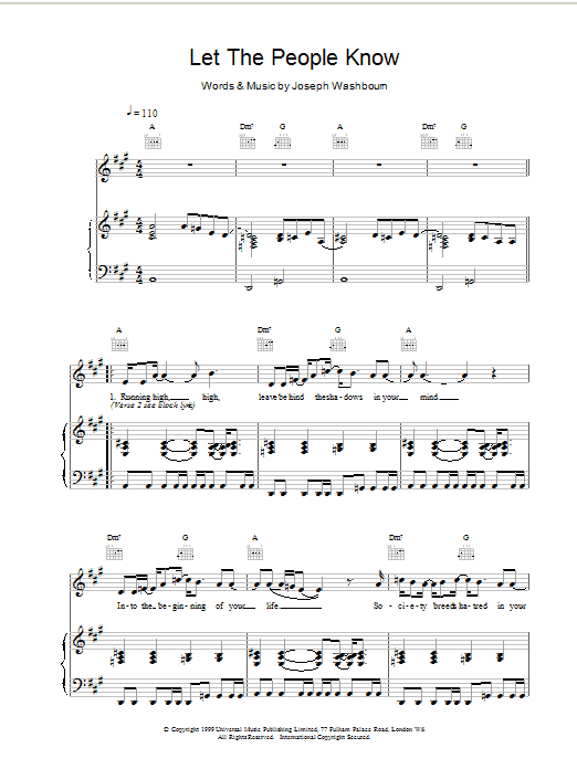 Download Toploader Let The People Know Sheet Music