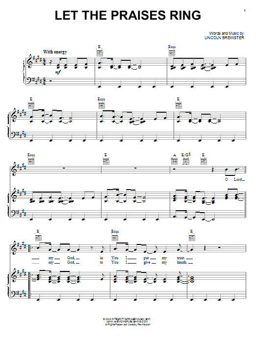Download Lincoln Brewster Let The Praises Ring Sheet Music