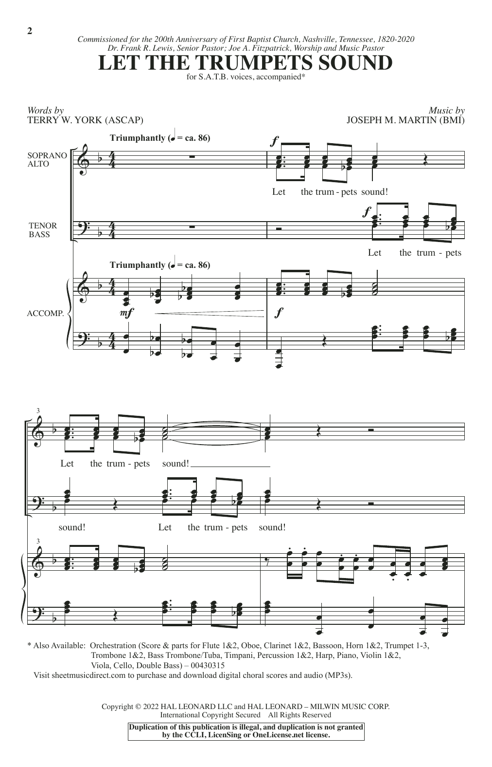 Download Terry W. York and Joseph M. Martin Let The Trumpets Sound Sheet Music