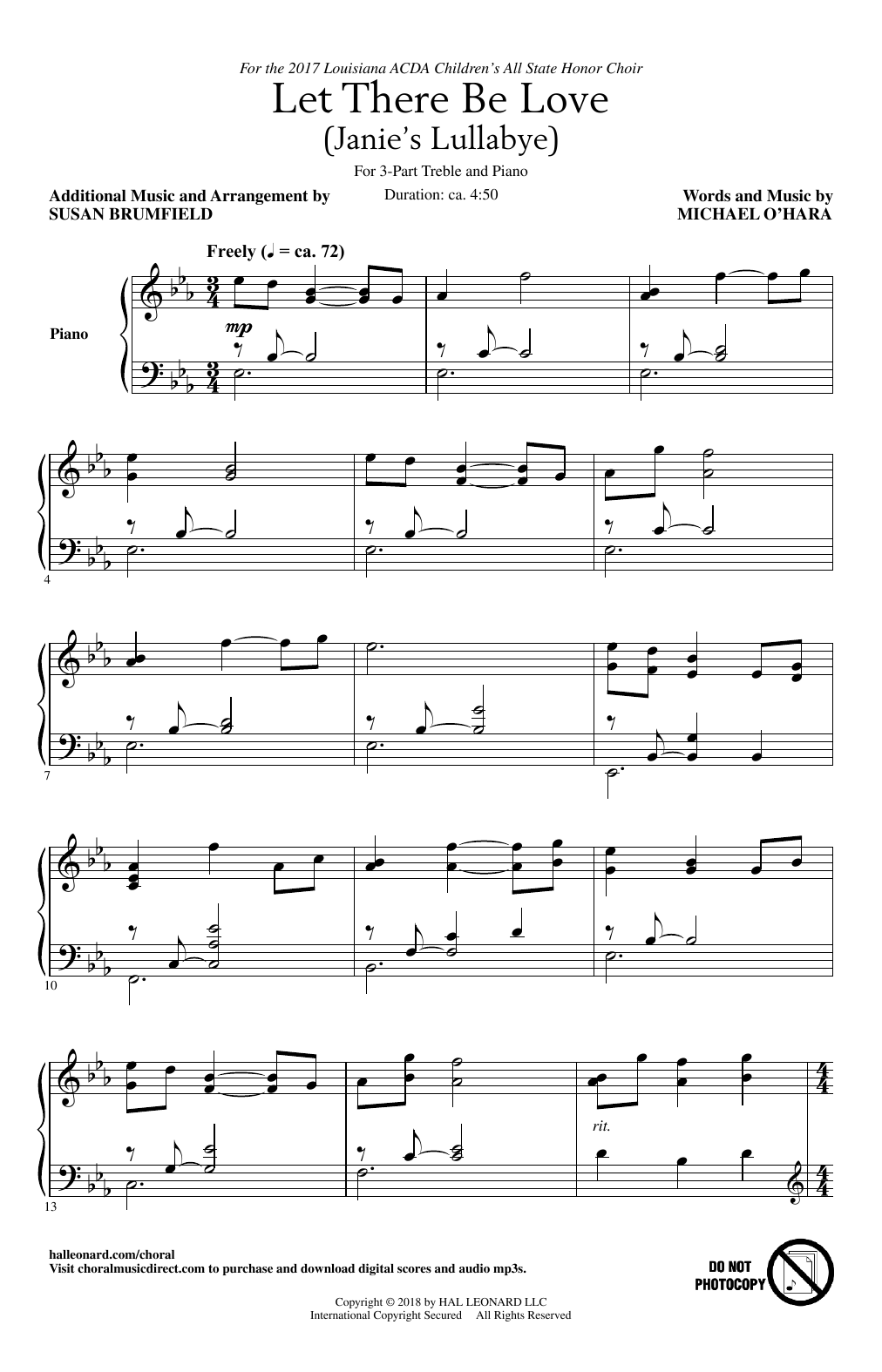 Download Michael O'Hara Let There Be Love (arr. Susan Brumfield Sheet Music