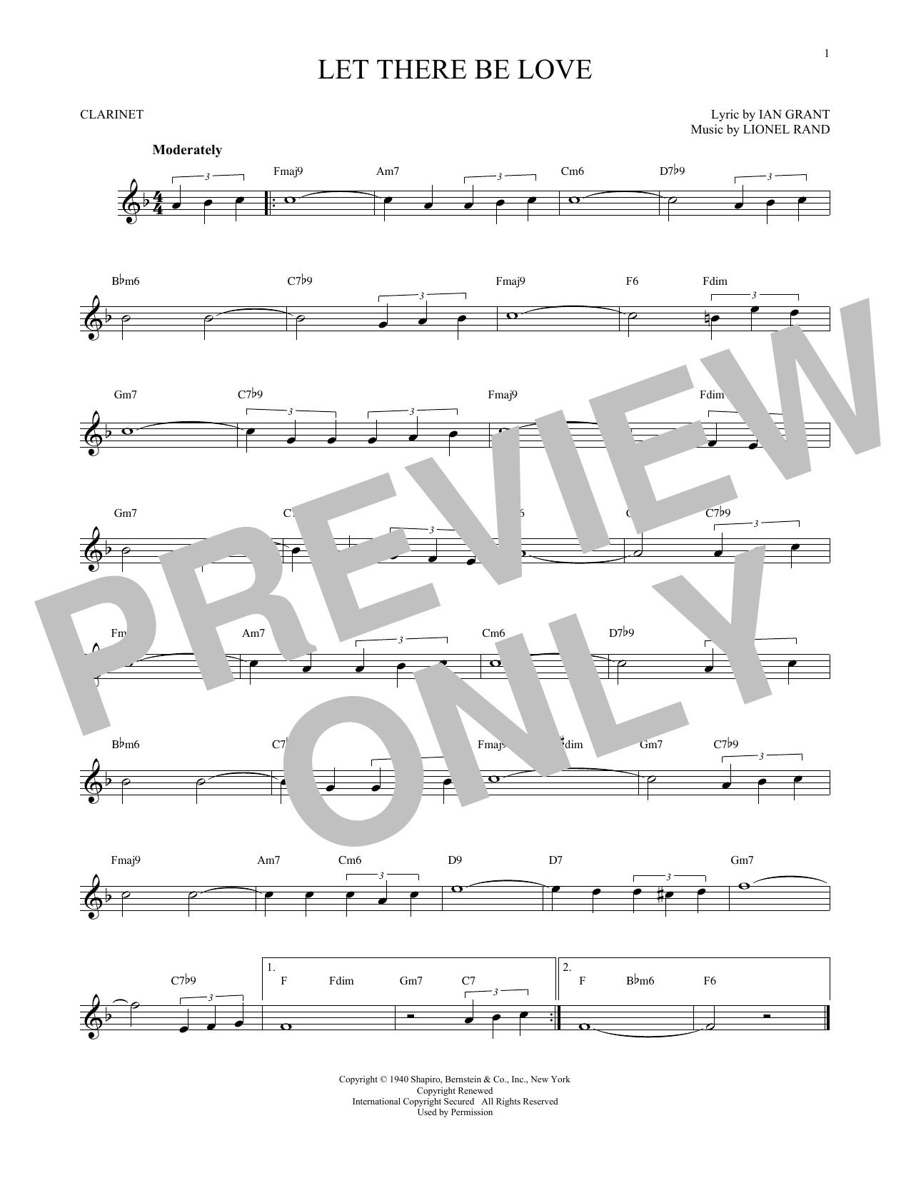 Download Lionel Rand Let There Be Love Sheet Music