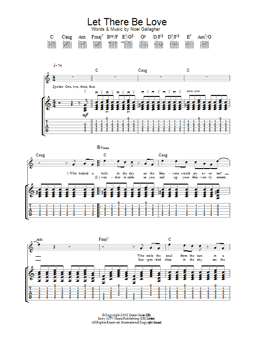 Download Oasis Let There Be Love Sheet Music