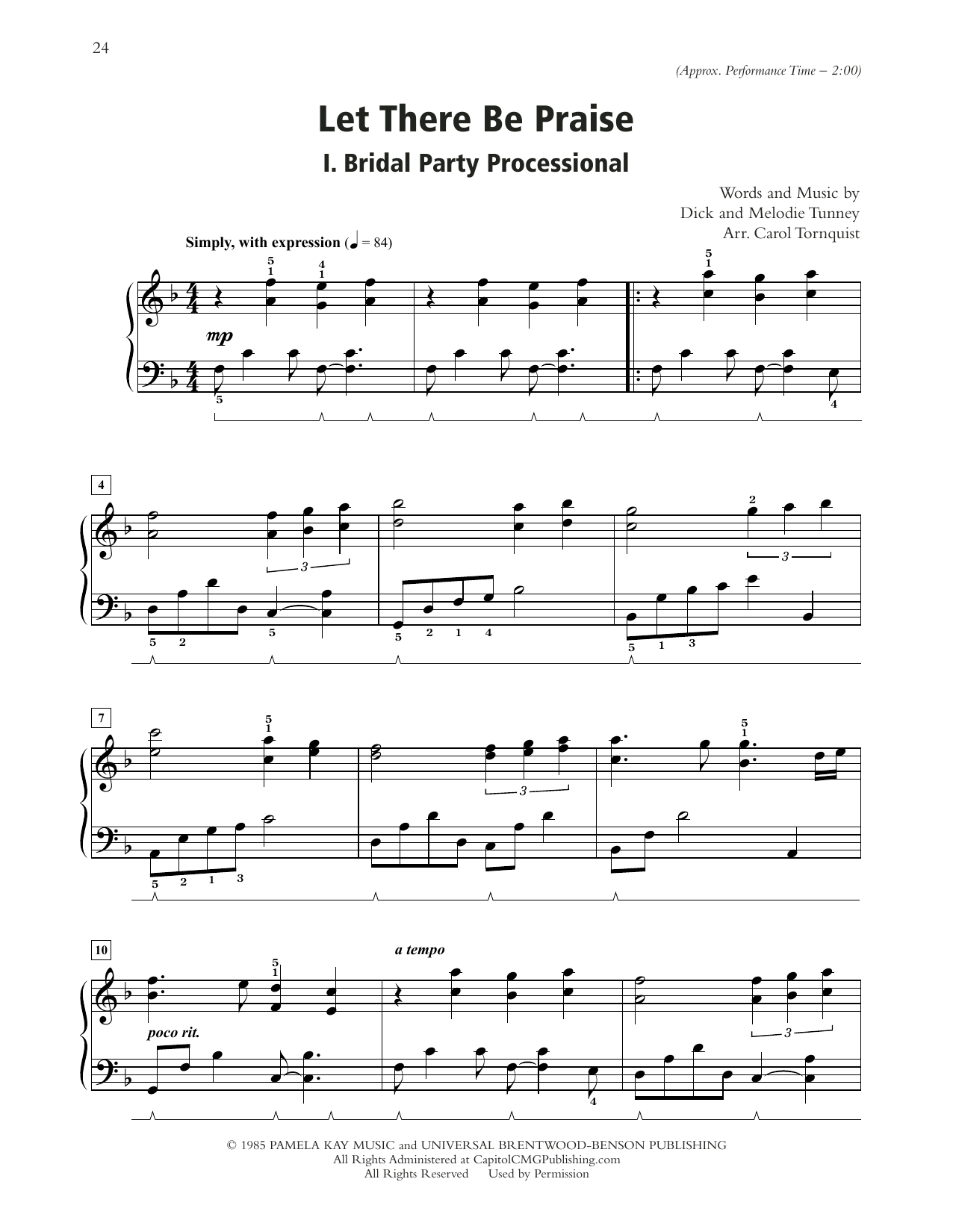 Download Sandi Patty Let There Be Praise (arr. Carol Tornqui Sheet Music