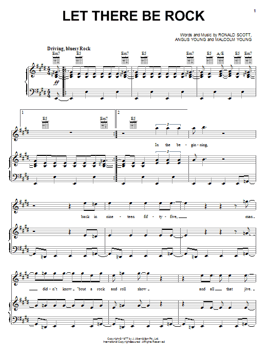 Download AC/DC Let There Be Rock Sheet Music