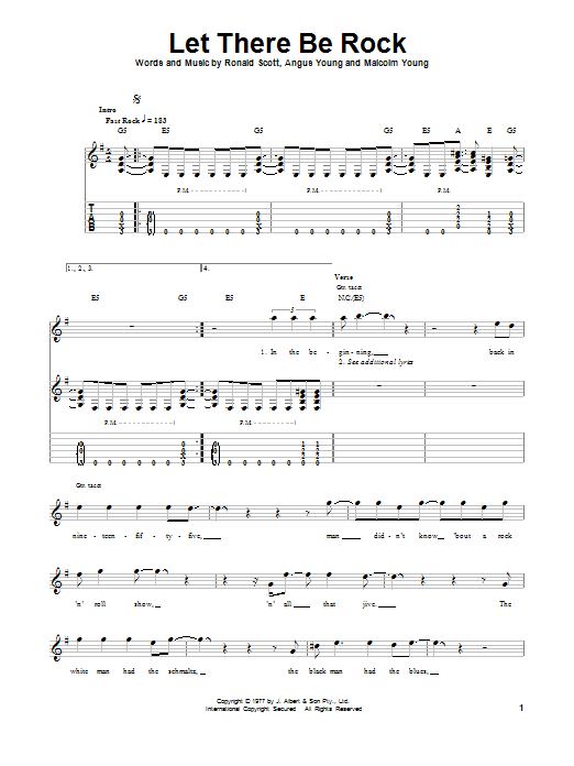Download AC/DC Let There Be Rock Sheet Music