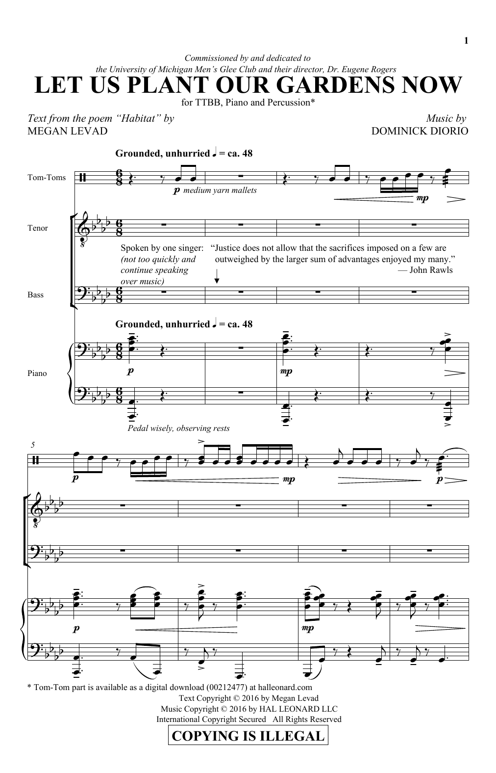 Download Dominick DiOrio Let Us Plant Our Gardens Now Sheet Music