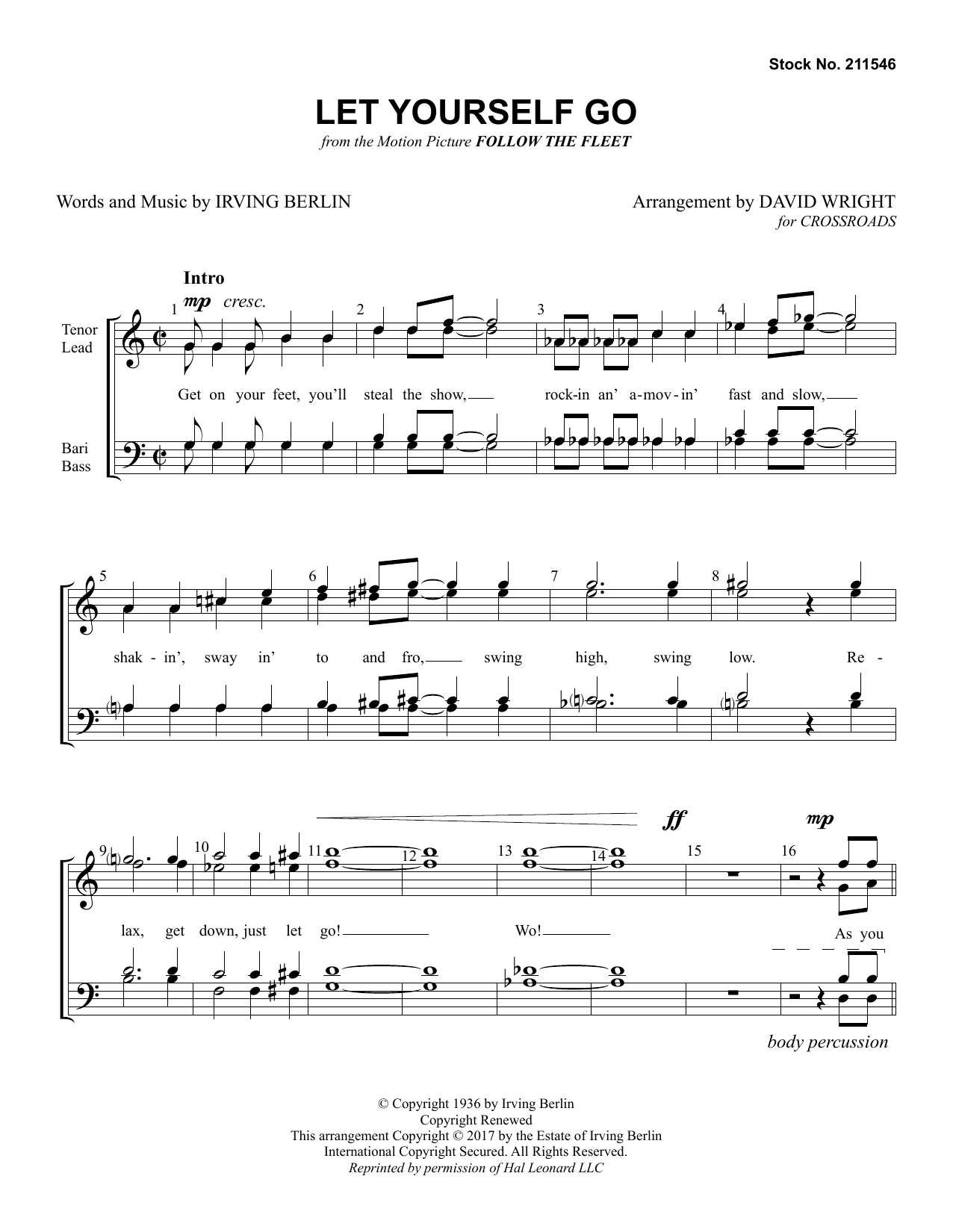 Download Crossroads Let Yourself Go (arr. David Wright) Sheet Music