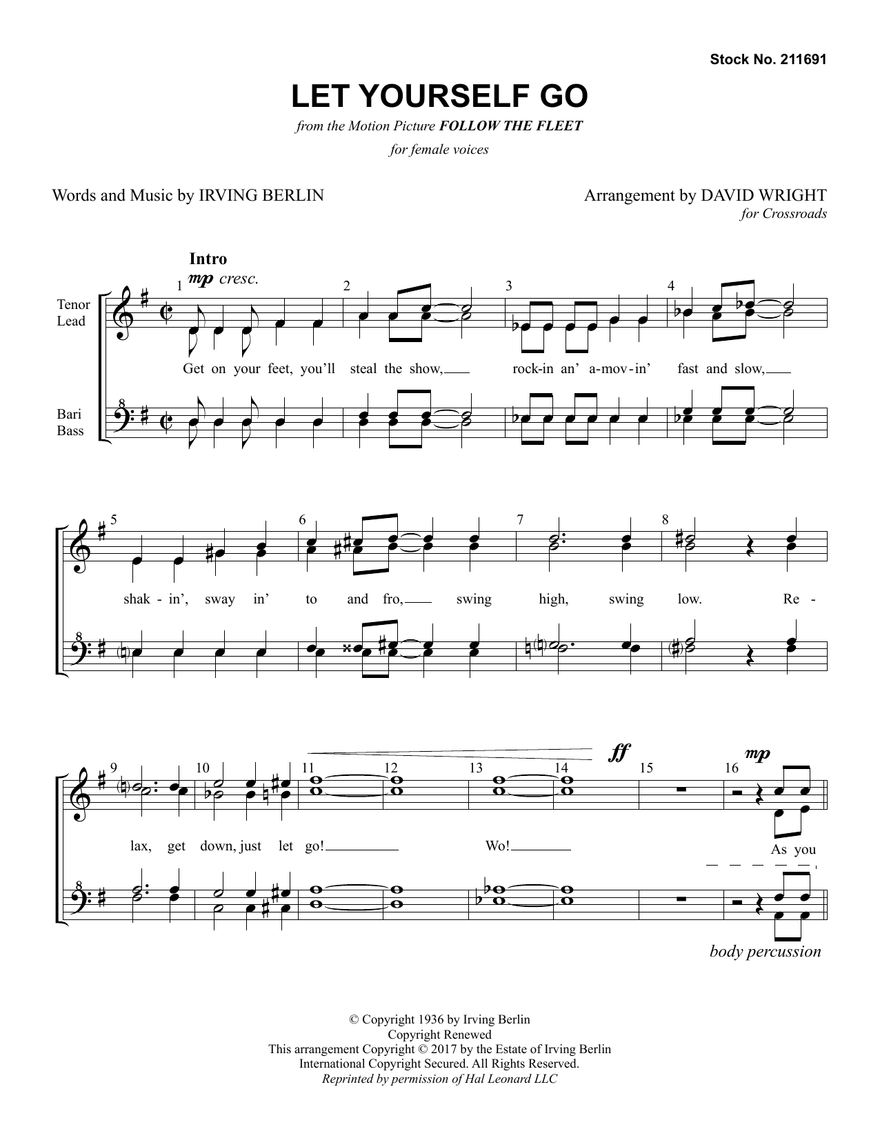 Download Crossroads Let Yourself Go (arr. David Wright) Sheet Music
