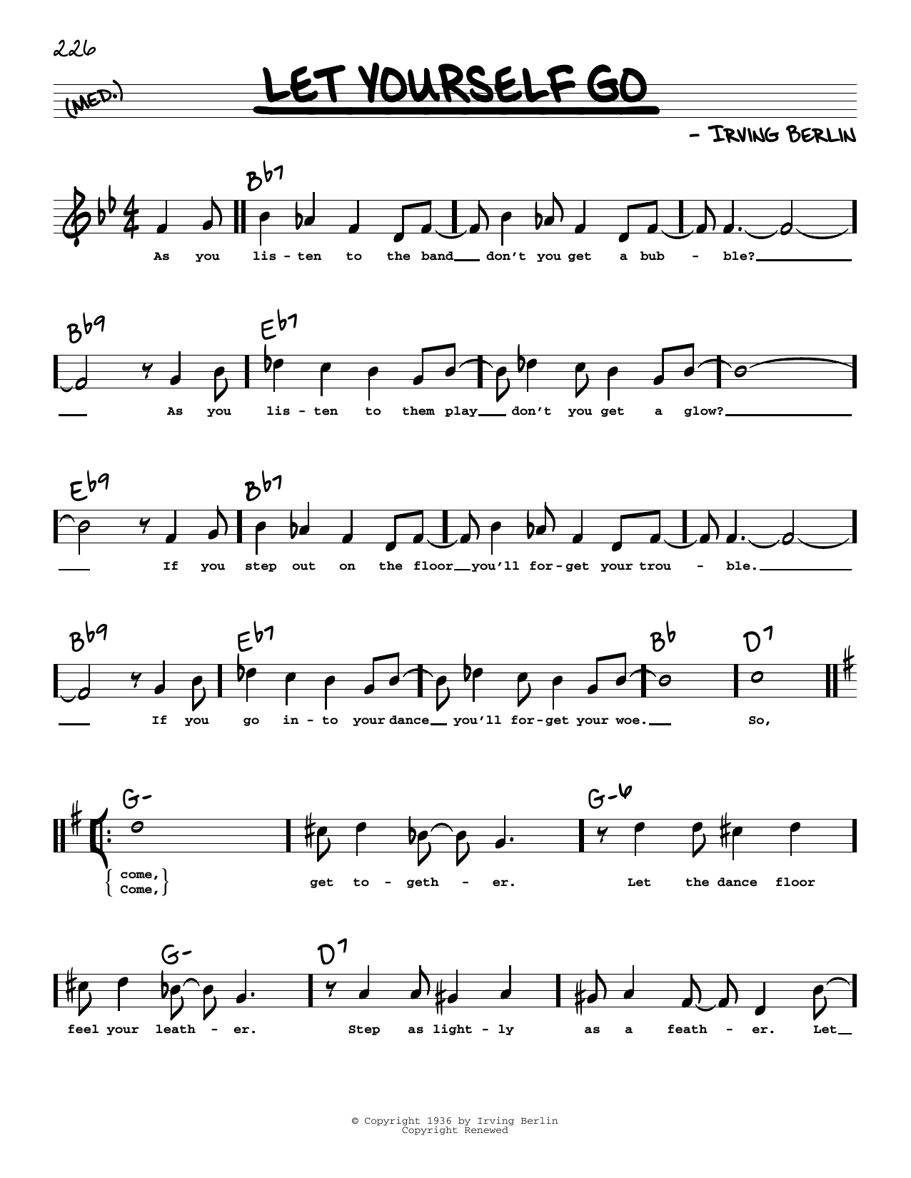Download Irving Berlin Let Yourself Go (High Voice) (from Foll Sheet Music