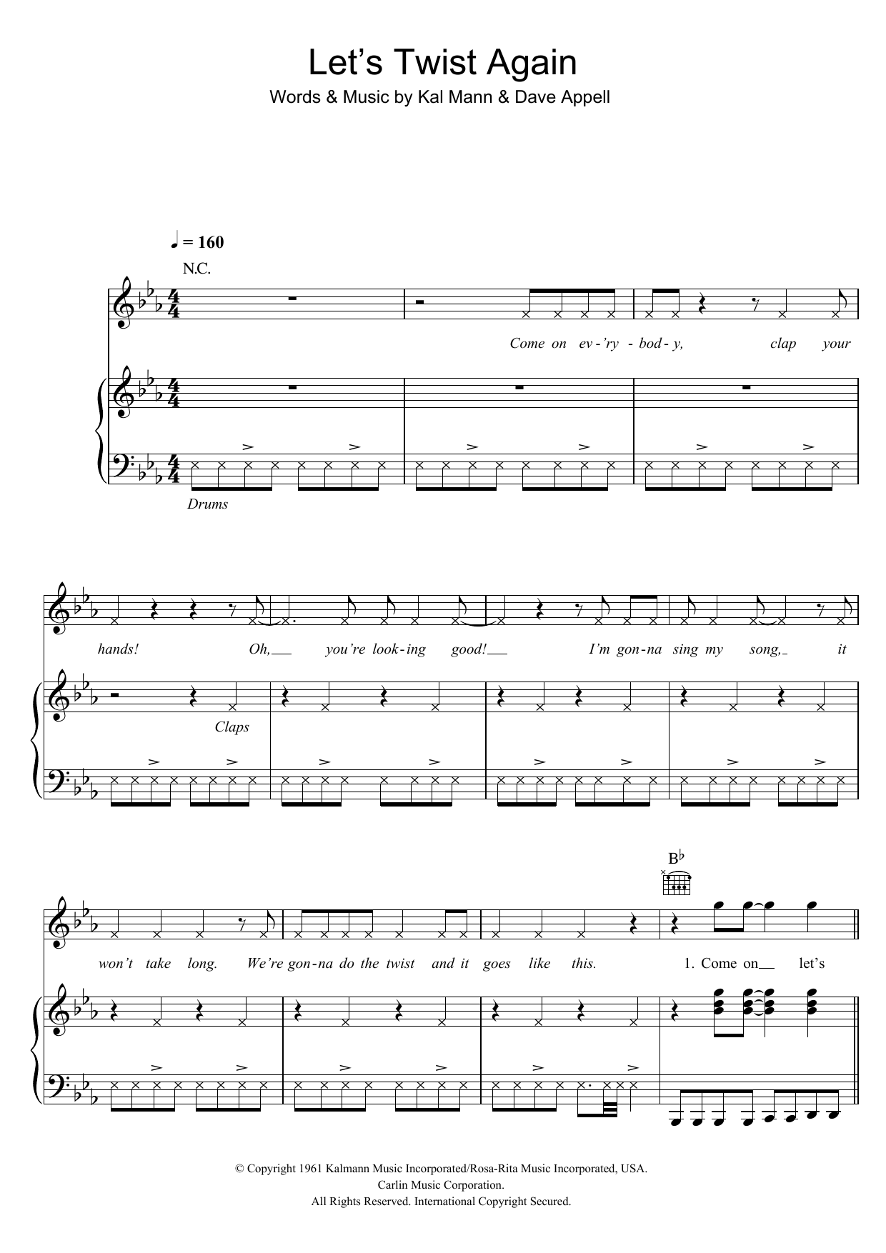 Download Chubby Checker Let's Twist Again Sheet Music