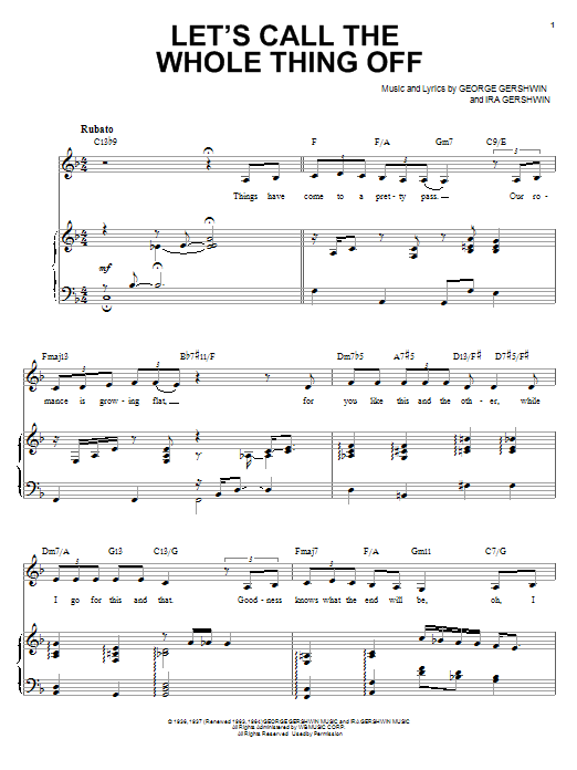 Download Ella Fitzgerald Let's Call The Whole Thing Off Sheet Music