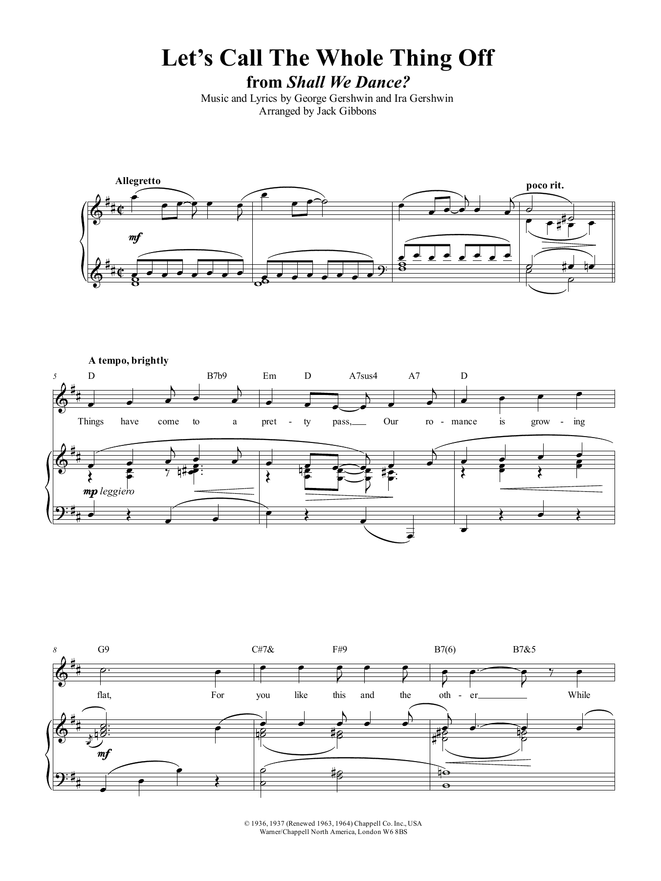 Download George Gershwin Let's Call The Whole Thing Off Sheet Music
