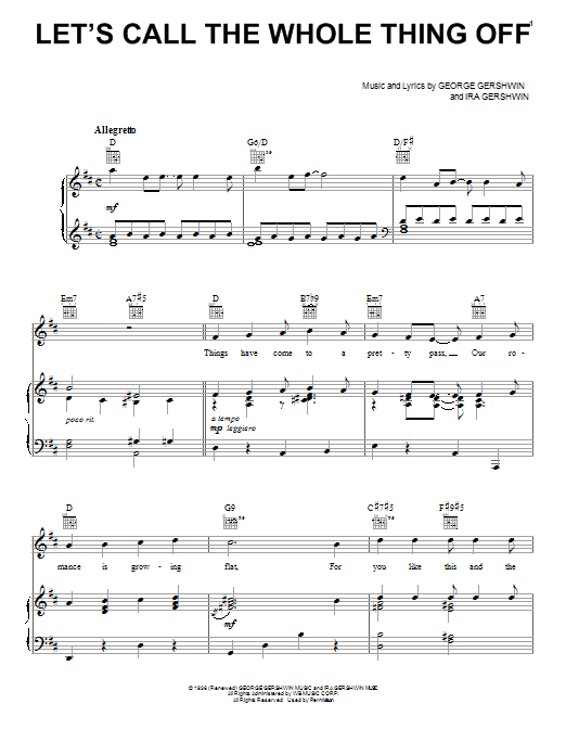 Download George Gershwin Let's Call The Whole Thing Off Sheet Music