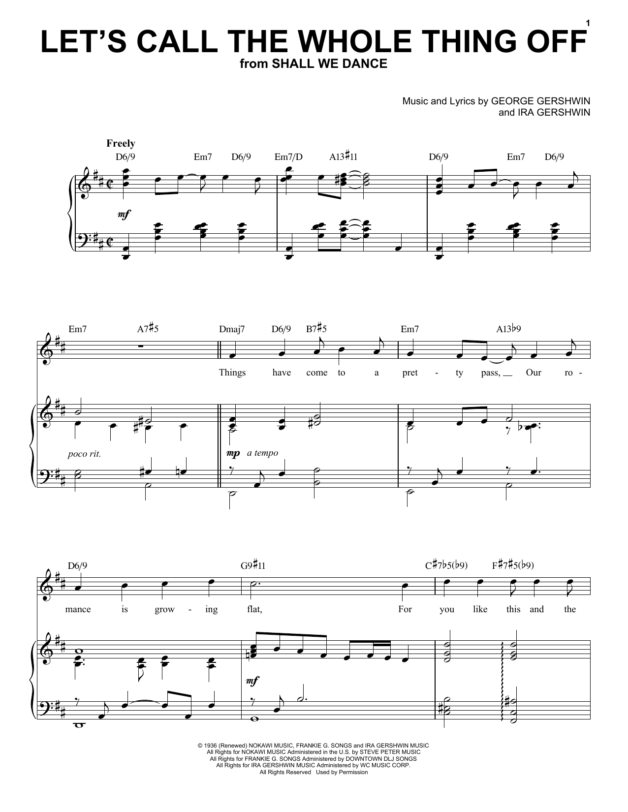 Download George Gershwin Let's Call The Whole Thing Off [Jazz ve Sheet Music