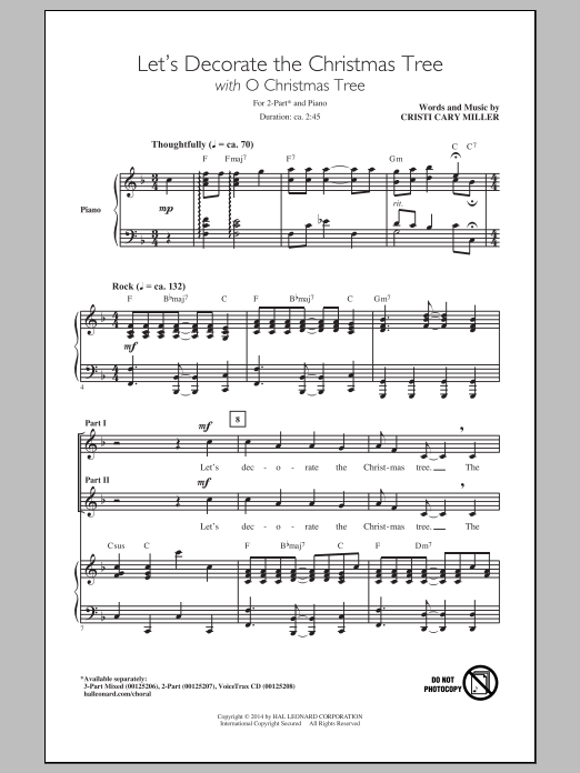 Download Cristi Cary Miller Let's Decorate The Christmas Tree Sheet Music