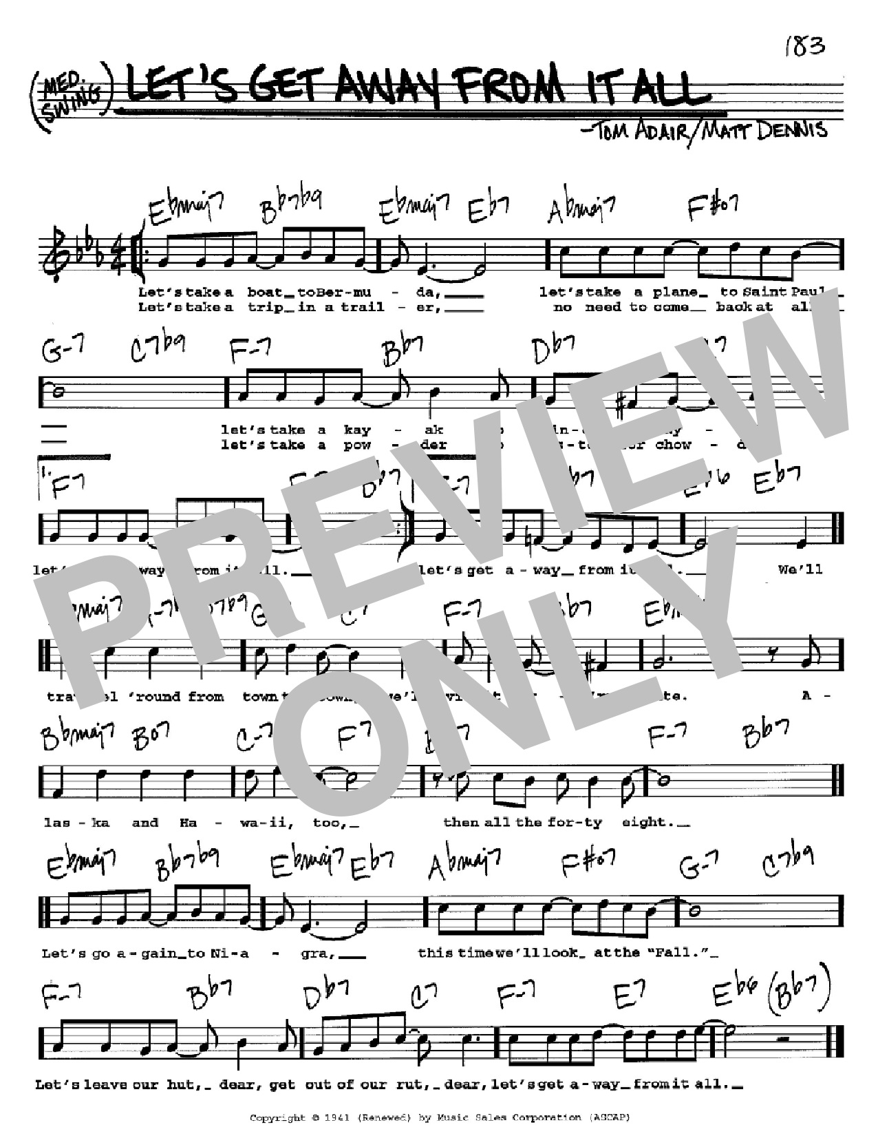 Download Frank Sinatra Let's Get Away From It All Sheet Music
