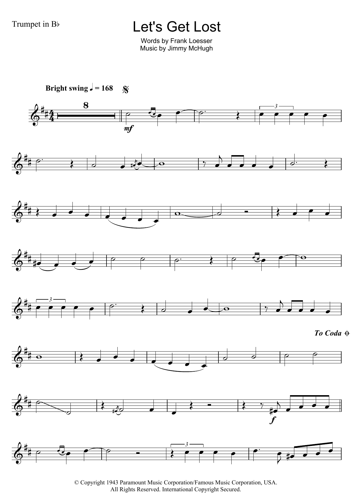 Download Chet Baker Let's Get Lost Sheet Music