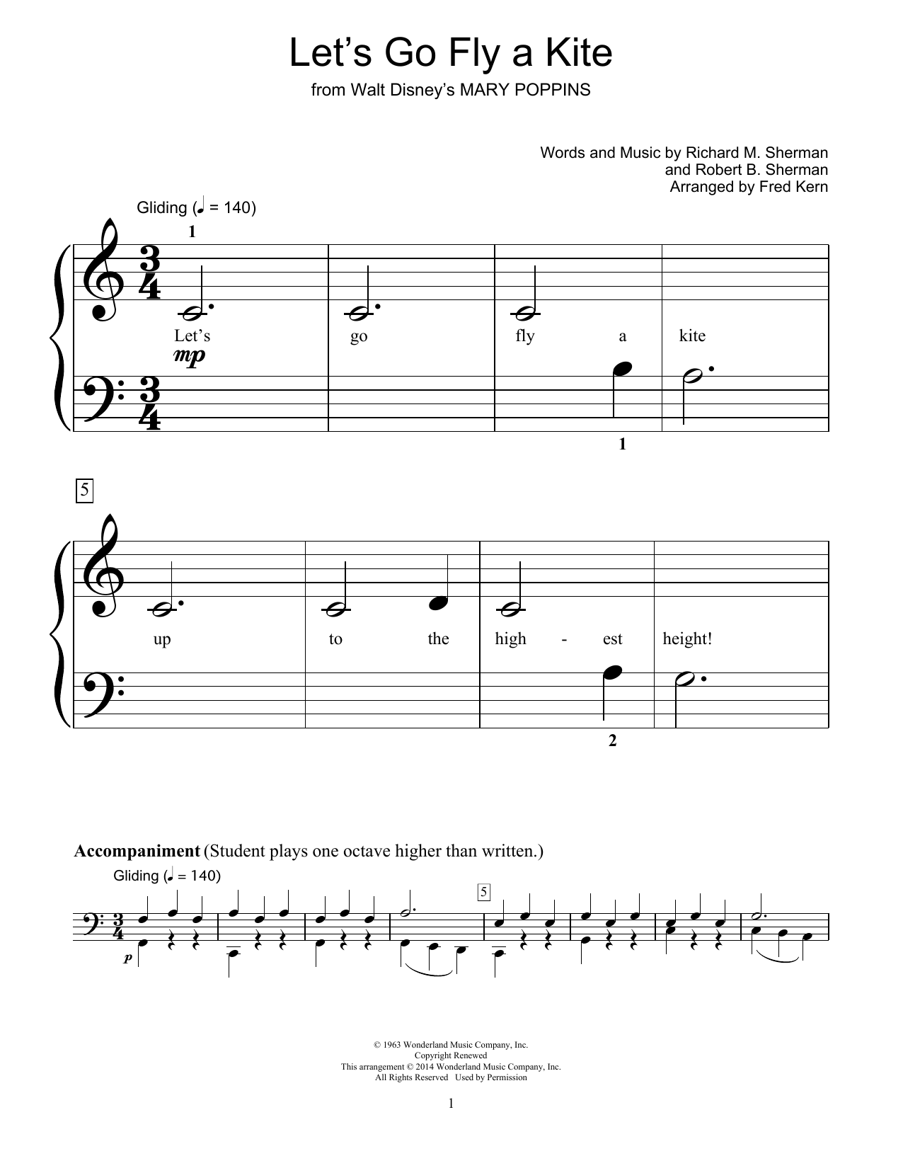 Download Fred Kern Let's Go Fly A Kite Sheet Music